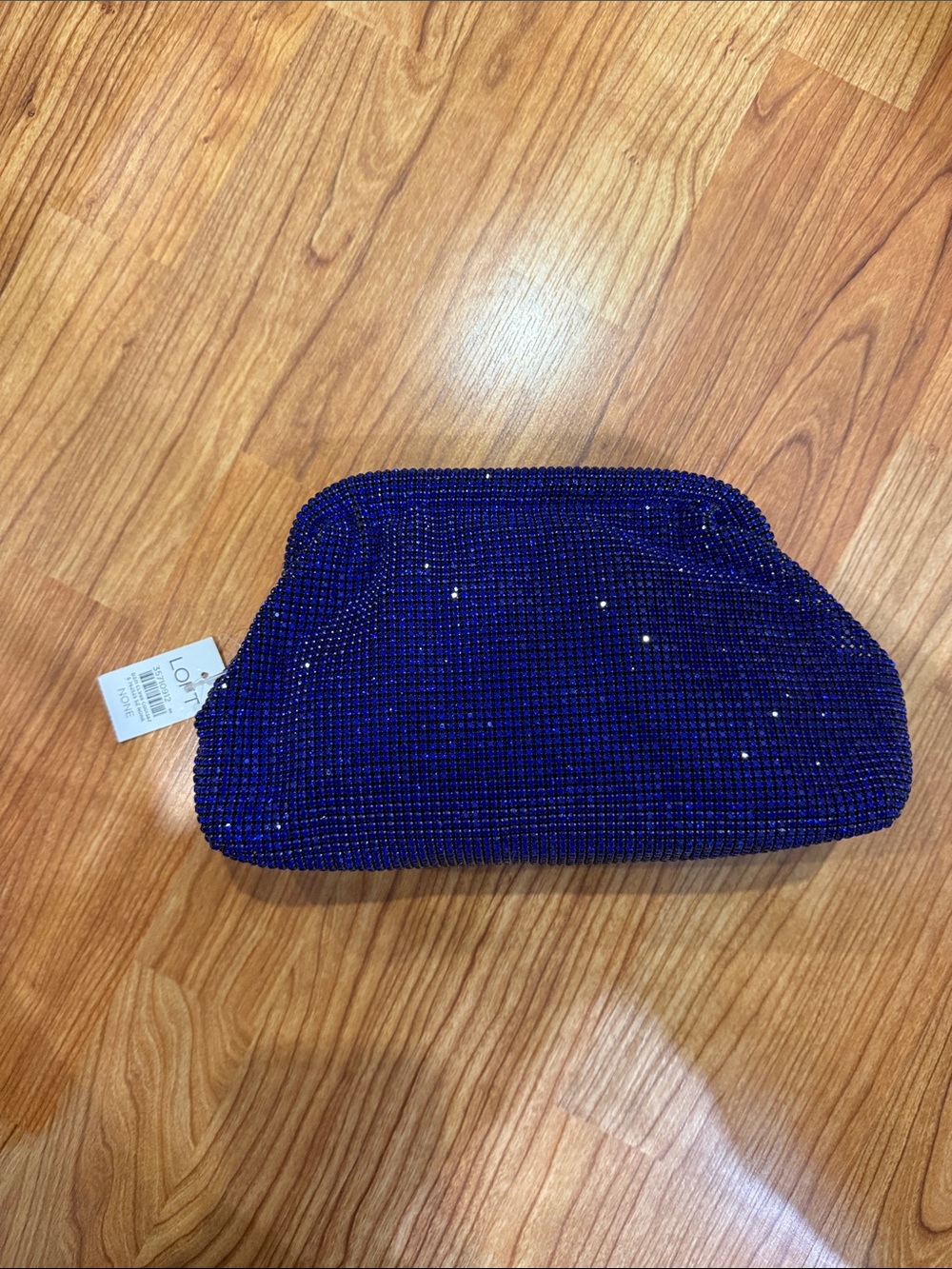 LOFT Cobalt Beaded Evening Clutch